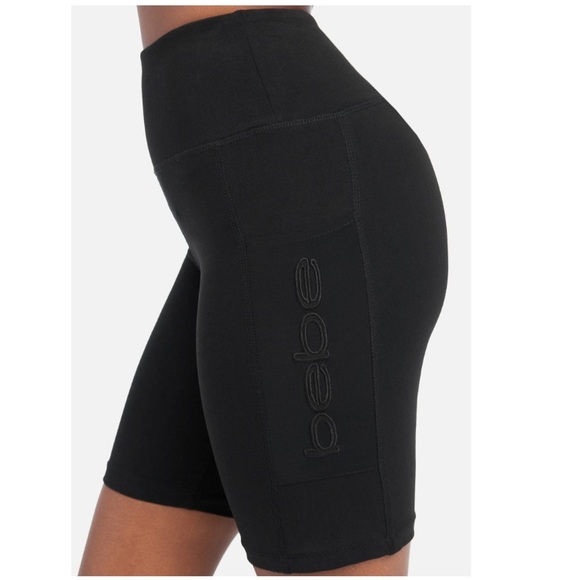 BEBE Sport shorts mesh side pockets elastic waist women’s athletic Size Medium - Picture 2 of 7